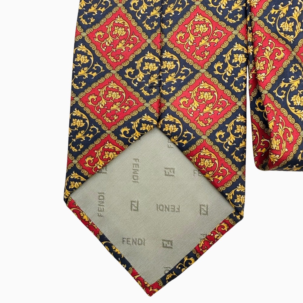 Designer Silk Tie Lot 5pc Hermes Fendi Paolo Gucci Vintage Baroque Equestrian - Picture 3 of 13